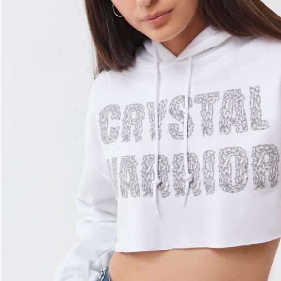 White Crystal Warrior Graphic Pullover Hoodie - Picture 2 of 7